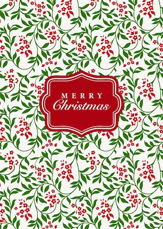 Vector Floral Christmas Background. Easy to edit. Perfect for invitations or announcements. Foto de stock - Super Valor sin royalties y Suscripción, Código: 400-06627401