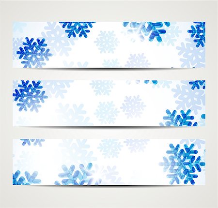 simsearch:400-06627583,k - New Year banner with snowflakes Photographie de stock - Aubaine LD & Abonnement, Code: 400-06627681