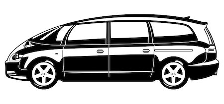suricoma (artist) - black and white illustration of  minivan Photographie de stock - Aubaine LD & Abonnement, Code: 400-06627709