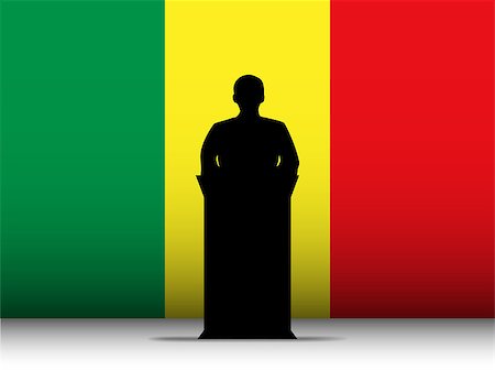 simsearch:400-06093771,k - Vector - Mali  Speech Tribune Silhouette with Flag Background Foto de stock - Royalty-Free Super Valor e Assinatura, Número: 400-06627745