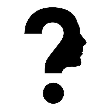 Human face  with question mark. Illustration on white Stock Photo - Budget Royalty-Free & Subscription, Code: 400-06627746