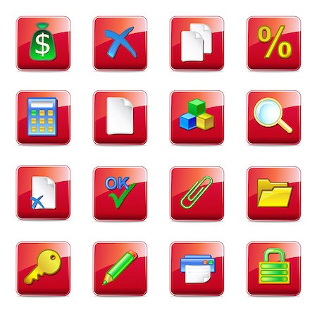 red grape - Set of red e-commerce icons for internet site design Foto de stock - Super Valor sin royalties y Suscripción, Código: 400-06627791