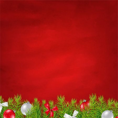 scrapbook cards christmas - Retro Red Background And Fir Tree Border With Gradient Mesh, Vector Illustration Stock Photo - Budget Royalty-Free & Subscription, Code: 400-06627821