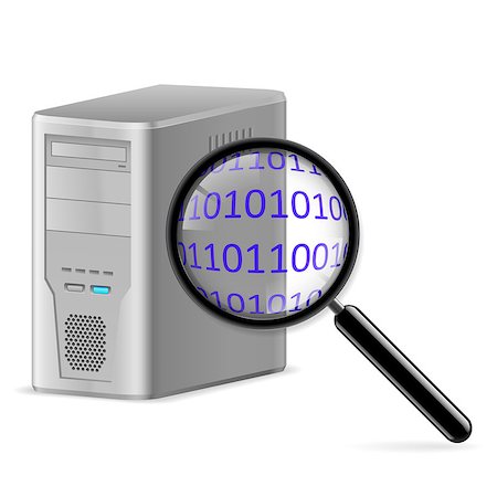 Computer search icon. Illustration on white background Stock Photo - Budget Royalty-Free & Subscription, Code: 400-06627985