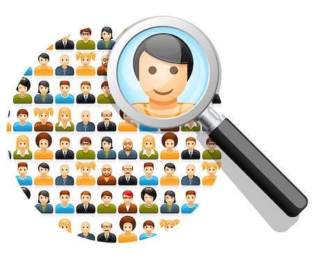 Social network search and connections concept with magnifying glass Stock Photo - Budget Royalty-Free & Subscription, Code: 400-06628426