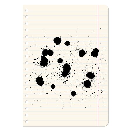 simsearch:400-06924810,k - Brush blot on  exercise book in line. Vector illustration. Stock Photo - Budget Royalty-Free & Subscription, Code: 400-06628468