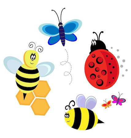 simsearch:400-06452474,k - vector isolated characters. bugs, bee and butterfly Stockbilder - Microstock & Abonnement, Bildnummer: 400-06628618