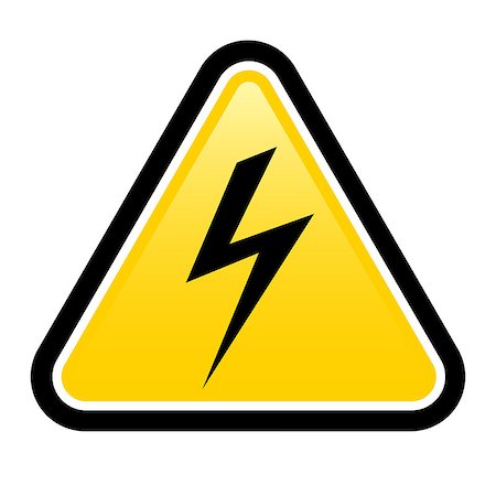 simsearch:400-08316235,k - Triangle sign with high voltage symbol isolated on white Foto de stock - Super Valor sin royalties y Suscripción, Código: 400-06629120