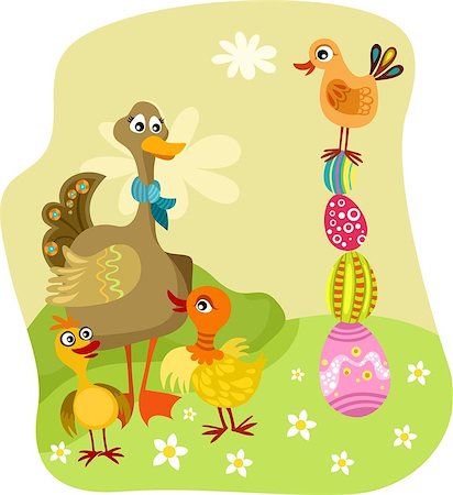 rabbit butterfly picture - vector illustration of a easter illustration Stock Photo - Budget Royalty-Free & Subscription, Code: 400-06629643