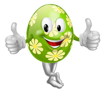 simsearch:400-06791375,k - An illustration of a happy fun cartoon Easter egg mascot character doing a thumbs up Stock Photo - Budget Royalty-Free & Subscription, Code: 400-06629675
