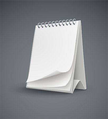 calendar template with blank page vector illustration isolated on gray background EPS10. Transparent objects used for shadows and lights drawing. Stockbilder - Microstock & Abonnement, Bildnummer: 400-06629851