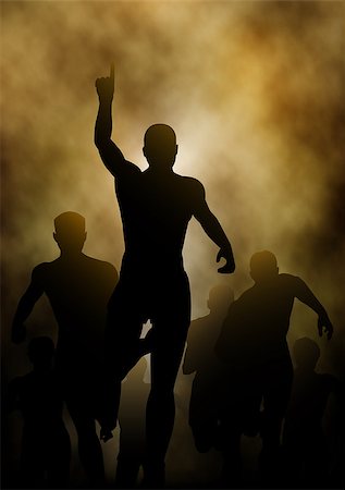 dark people running - Editable vector illustration of a man celebrating winning a race with smoky or steamy background made with a gradient mesh Stock Photo - Budget Royalty-Free & Subscription, Code: 400-06629866