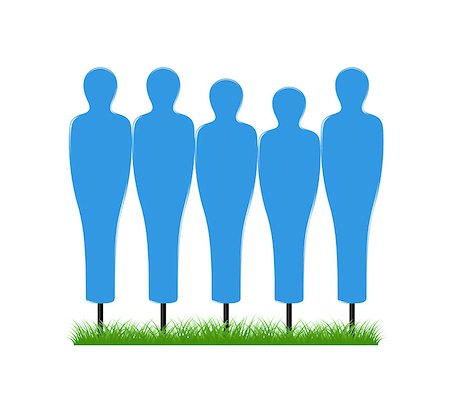 Training free-kick wall in blue design standing in a grass on white background Stock Photo - Budget Royalty-Free & Subscription, Code: 400-06629911