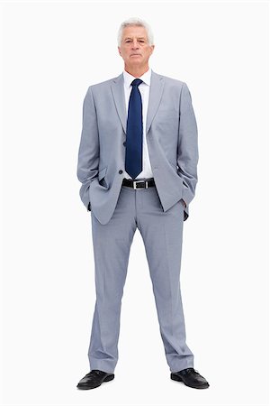 Portrait of a white haired businessman against white background Stock Photo - Budget Royalty-Free & Subscription, Code: 400-06636171