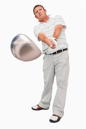Golfer with his club against a white background Stock Photo - Budget Royalty-Free & Subscription, Code: 400-06638359