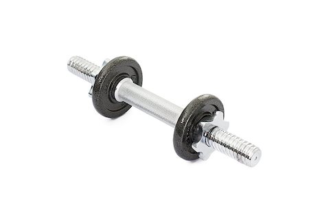 simsearch:400-07915037,k - Black and silver dumbbells isolated on white background Photographie de stock - Aubaine LD & Abonnement, Code: 400-06638436