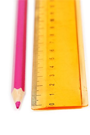simsearch:400-05294430,k - red pencil and a yellow line isolated on a white background Fotografie stock - Microstock e Abbonamento, Codice: 400-06638920