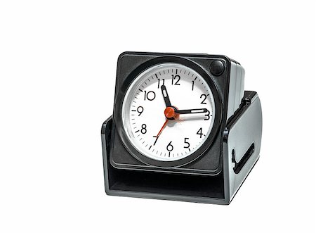 Black alarm clock isolated on white background Photographie de stock - Aubaine LD & Abonnement, Code: 400-06638934