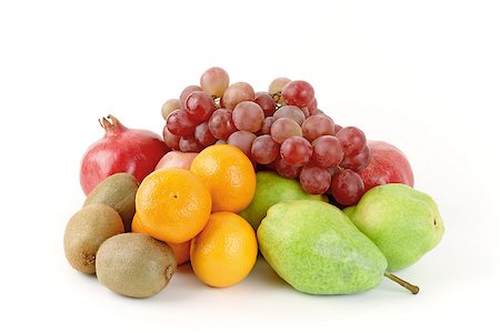 Colorful fresh fruits isolated on white background Stock Photo - Budget Royalty-Free & Subscription, Code: 400-06639370