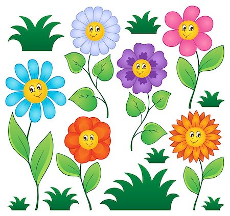 simsearch:400-08076059,k - Cartoon flowers collection 1 - vector illustration. Stock Photo - Budget Royalty-Free & Subscription, Code: 400-06639461