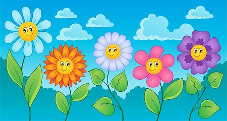 simsearch:400-08076059,k - Cartoon flowers theme 1 - vector illustration. Stock Photo - Budget Royalty-Free & Subscription, Code: 400-06639463