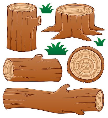 Log theme collection 1 - vector illustration. Stock Photo - Budget Royalty-Free & Subscription, Code: 400-06639475