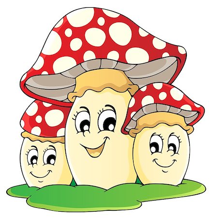 draw close up face - Mushroom theme image 1 - vector illustration. Stock Photo - Budget Royalty-Free & Subscription, Code: 400-06639477