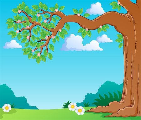 simsearch:400-04267385,k - Tree branch in spring theme image 1 - vector illustration. Stockbilder - Microstock & Abonnement, Bildnummer: 400-06639484