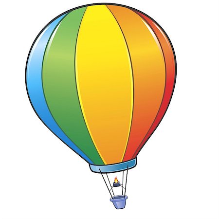 Vector illustration of a colorful cartoon hot air balloon. No radial gradient, transparency, gradient mesh. Created in Adobe Illustrator Foto de stock - Super Valor sin royalties y Suscripción, Código: 400-06639953