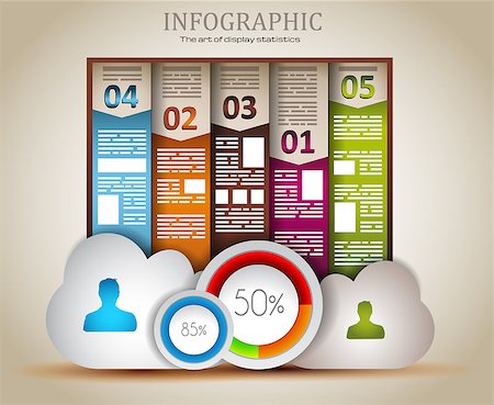 Infographic elements - set of paper tags, cloud technology icons, cloud cmputing, graphs, paper tags, arrows, world map and so on. Ideal for statistic data display. Stock Photo - Budget Royalty-Free & Subscription, Code: 400-06630158