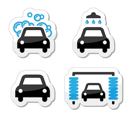 Modern black and blue labels - washing cars Stock Photo - Budget Royalty-Free & Subscription, Code: 400-06630189