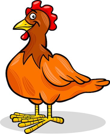 simsearch:400-06630242,k - Cartoon Illustration of Funny Hen or Chicken Farm Bird Animal Foto de stock - Super Valor sin royalties y Suscripción, Código: 400-06630217