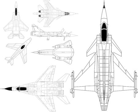 High detailed vector pack of modern military airplanes Foto de stock - Royalty-Free Super Valor e Assinatura, Número: 400-06630252