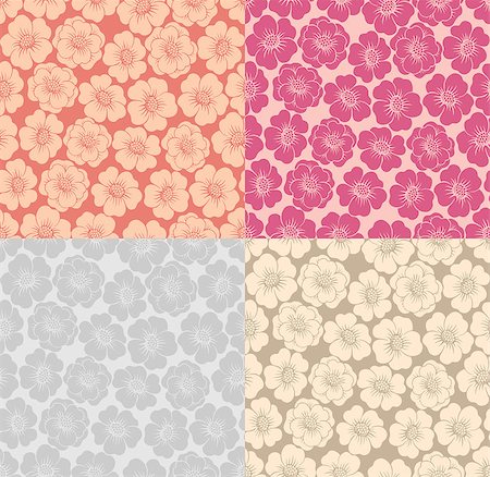Decorative graphic colour seamless background pattern with flowers Stock Photo - Budget Royalty-Free & Subscription, Code: 400-06630374