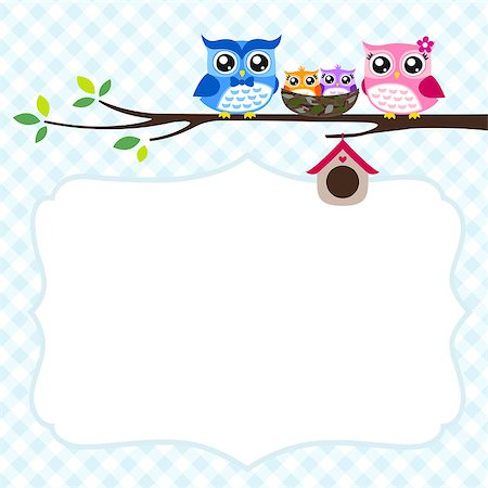 simsearch:400-06744568,k - owl family at tree spring Fotografie stock - Microstock e Abbonamento, Codice: 400-06630547