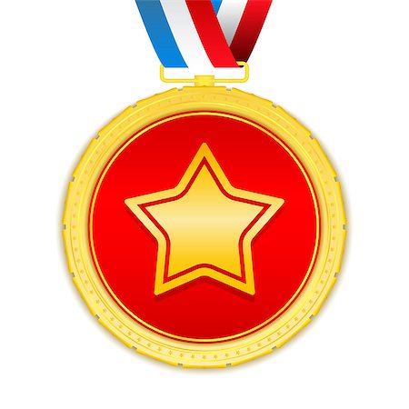 simsearch:400-07052920,k - Golden medal with star, vector eps10 illustration Foto de stock - Super Valor sin royalties y Suscripción, Código: 400-06630633