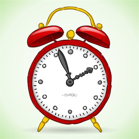 Vintage isolated red classic clock as vector illustration Stock Photo - Budget Royalty-Free & Subscription, Code: 400-06630685