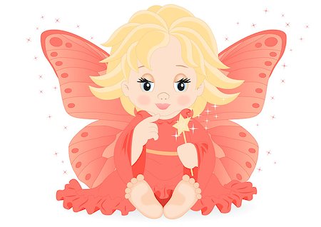 magic fairy in pink dress isolated on white background Stock Photo - Budget Royalty-Free & Subscription, Code: 400-06630800