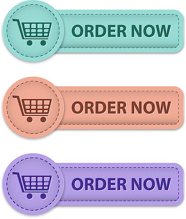 Order now commercial buttons made of leather. Vector illustration Stock Photo - Budget Royalty-Free & Subscription, Code: 400-06630811