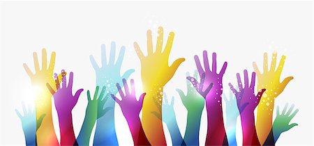 Diversity transparent hands on white background. EPS 10 vector illustration, cleanly built grouped and ordered in layers for easy editing. Stock Photo - Budget Royalty-Free & Subscription, Code: 400-06630906