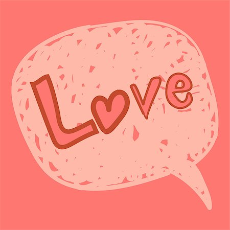 sketchy - Valentines love message in hand-drawn speech bubble. Vector illustration layered for easy manipulation and custom coloring. Stock Photo - Budget Royalty-Free & Subscription, Code: 400-06630900