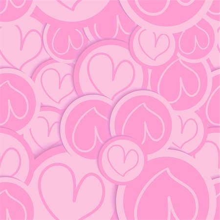 Valentine pink love heart seamless pattern. Vector illustration layered for easy manipulation and custom coloring. Stock Photo - Budget Royalty-Free & Subscription, Code: 400-06630911