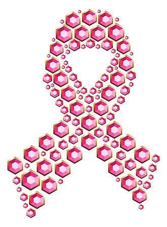 simsearch:400-04839981,k - Diamond composition in breast cancer awareness ribbon symbol. Vector file layered for easy manipulation and custom coloring. Photographie de stock - Aubaine LD & Abonnement, Code: 400-06630950