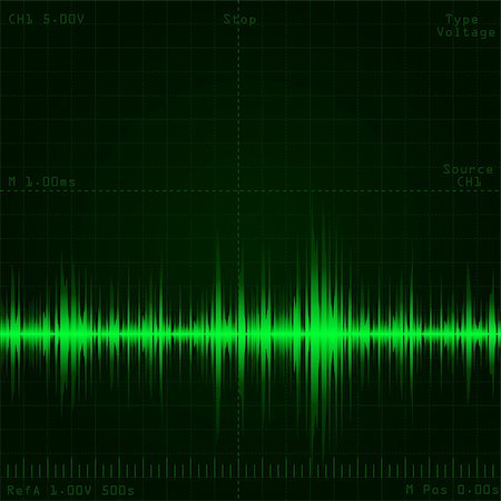 oscilloscope screen showing sound wave signal Stock Photo - Budget Royalty-Free & Subscription, Code: 400-06631038