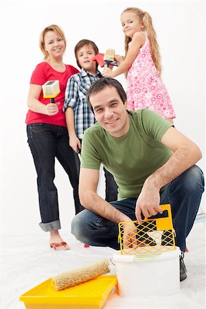 Family redecorating together - painting their home Stock Photo - Budget Royalty-Free & Subscription, Code: 400-06631147