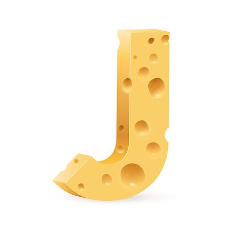 parmesan cheese pieces isolated - Cheese font J letter. Illustration on white. Stock Photo - Budget Royalty-Free & Subscription, Code: 400-06631177