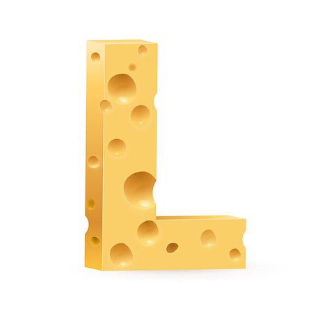 parmesan cheese pieces isolated - Cheese font L letter. Illustration on white. Stock Photo - Budget Royalty-Free & Subscription, Code: 400-06631179