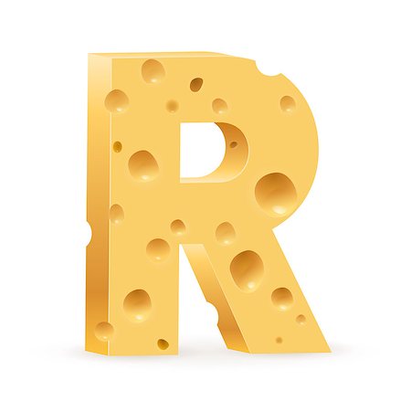 parmesan cheese pieces isolated - Cheese font R letter. Illustration on white. Stock Photo - Budget Royalty-Free & Subscription, Code: 400-06631184