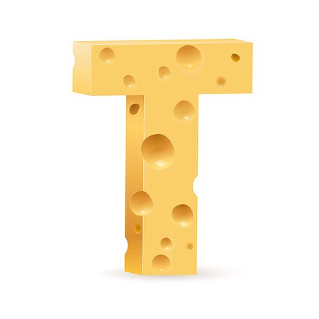 parmesan cheese pieces isolated - Cheese font T letter. Illustration on white. Stock Photo - Budget Royalty-Free & Subscription, Code: 400-06631186