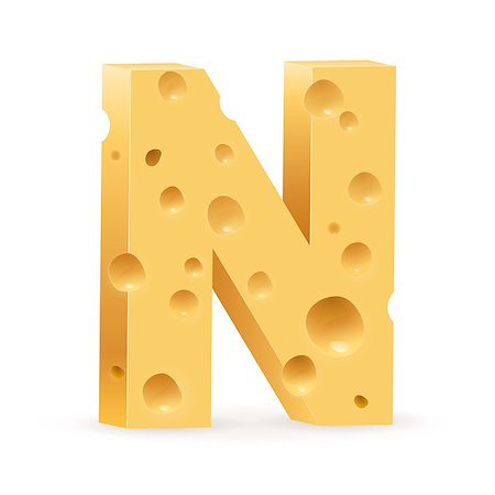 parmesan cheese pieces isolated - Cheese font N letter. Illustration on white. Stock Photo - Budget Royalty-Free & Subscription, Code: 400-06631181